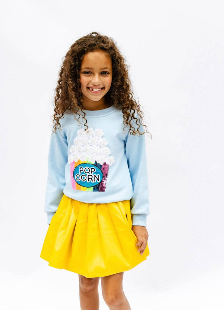 Pearls and Popcorn Sweatshirt Blue