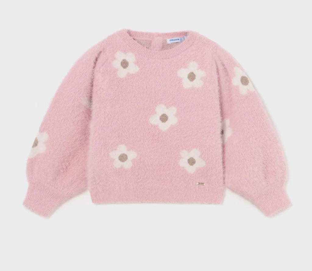 Mayoral Pink Floral Sweater