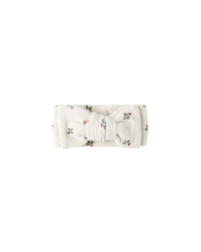 VELOUR BOW HEADBAND || HOLLY BERRY