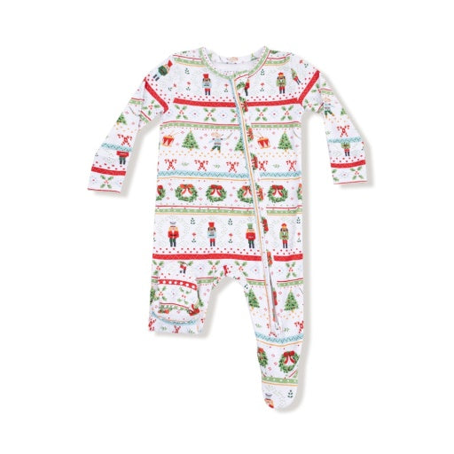 Nutcracker Fair Isle  - 2 Way Zipper Footie