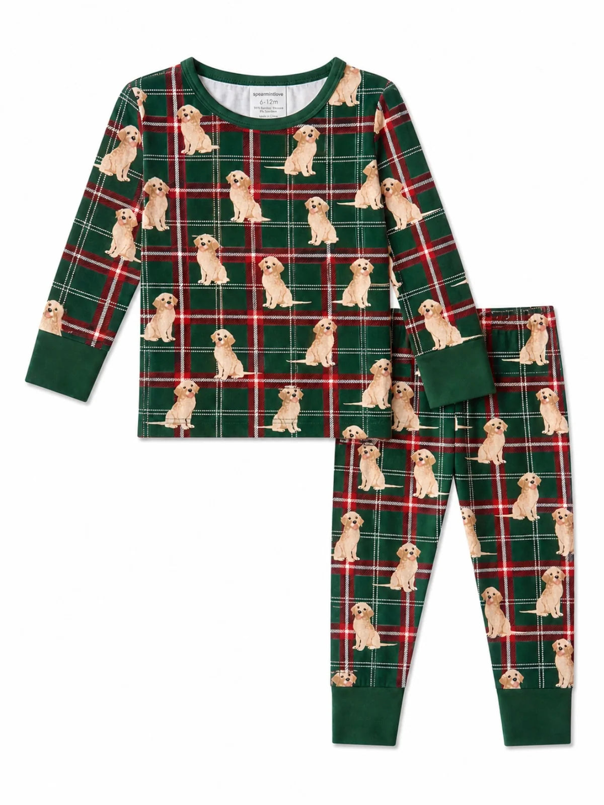 L/S 2-Piece Set, Country Christmas Retrievers