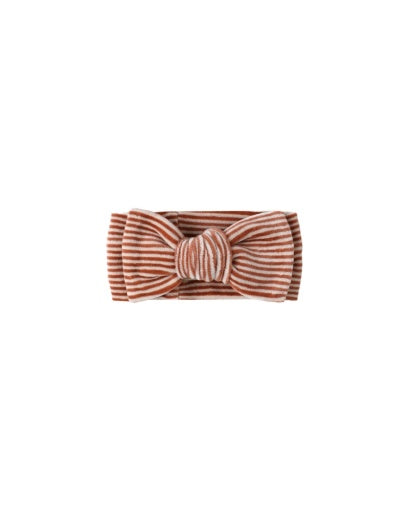VELOUR BOW HEADBAND || CANDY STRIPE