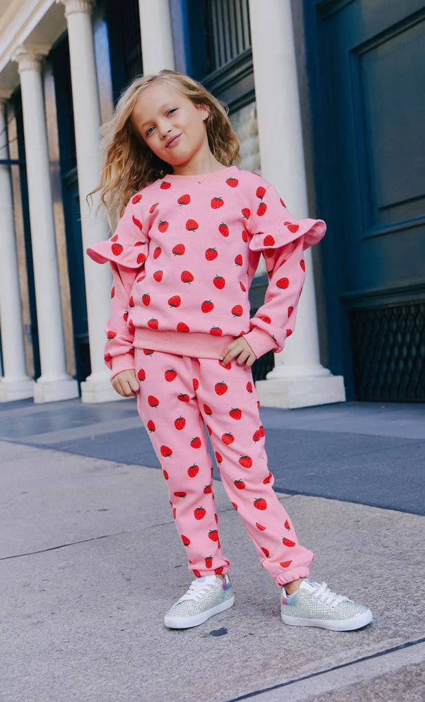 Strawberry Ruffle Jogger Set