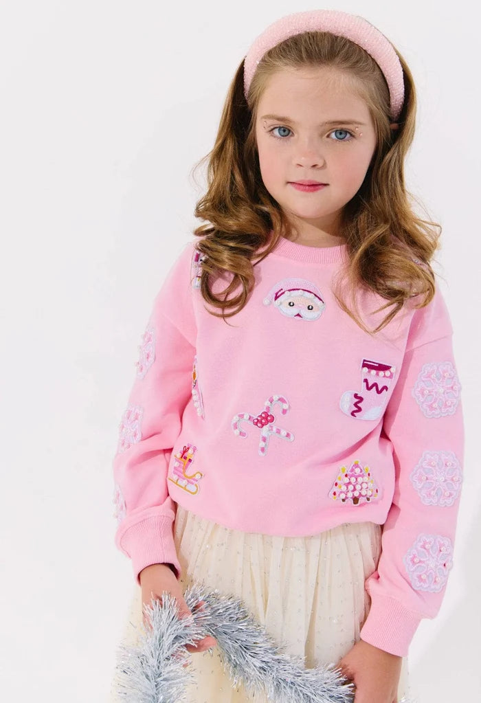Lola and the Boys Holiday Christmas Sweatshirt