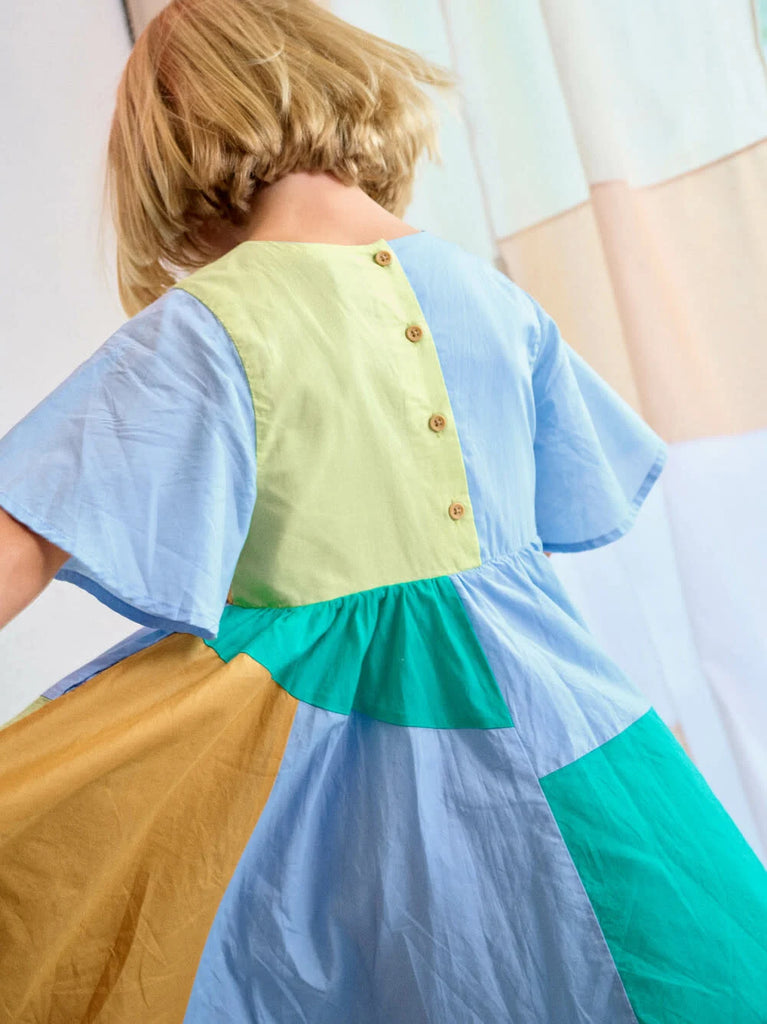 Patchwork Dress Scenic Blue