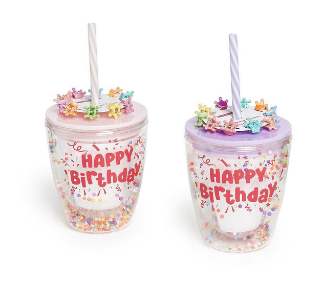 Confetti Tumbler and Clips Birthday Gift Set