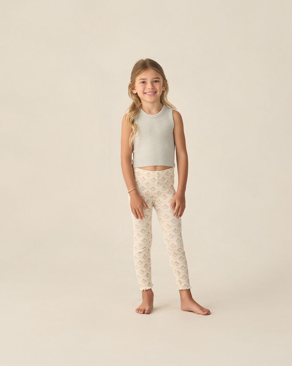 RIBBED LEGGING SET BLOSSOM, HEATHERED SEAFOAM