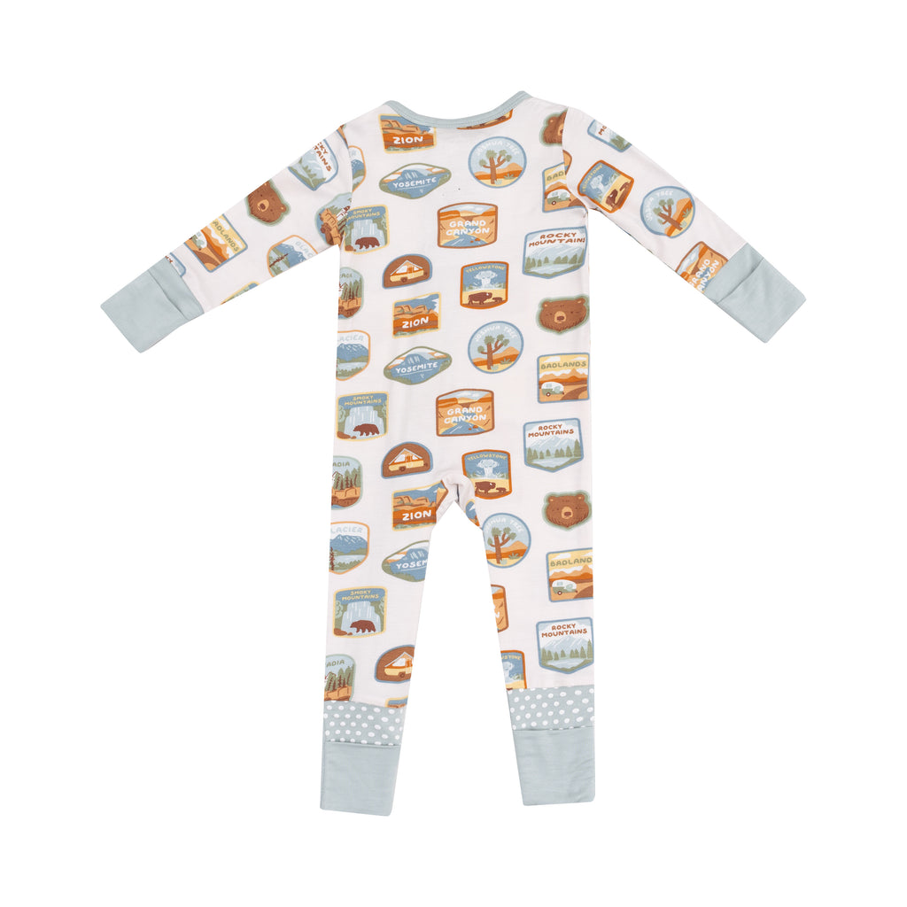 National Park Patches 2 Way Zipper Romper