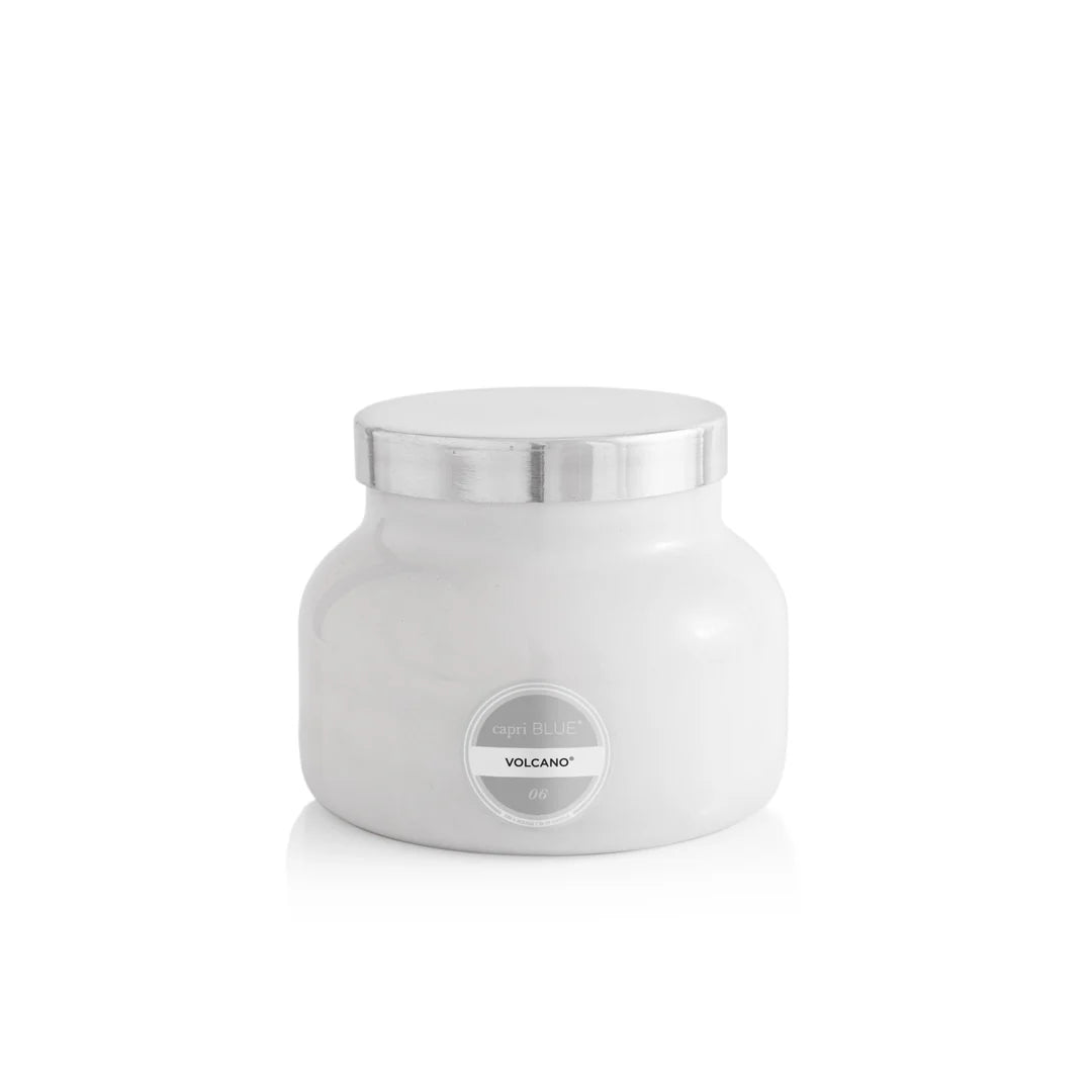 White Glossy Volcano Candle