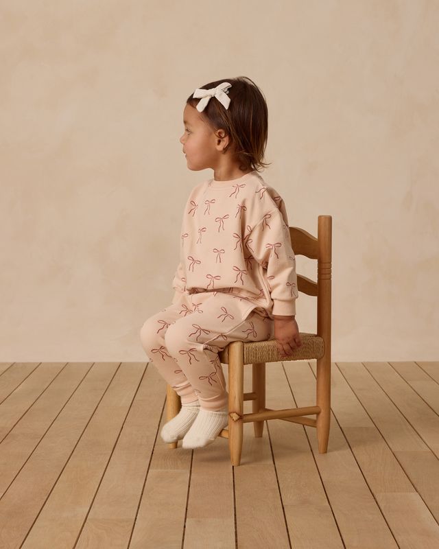 RELAXED FLEECE SWEATSHIRT || RED BOWS