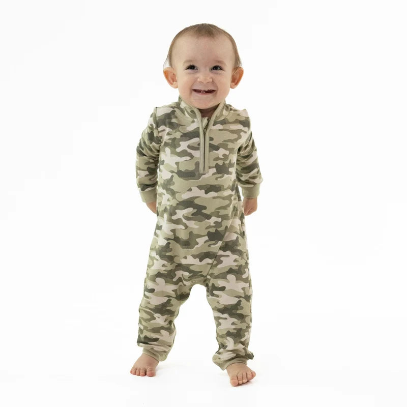 Camo French Terry - Zip Neck Romper