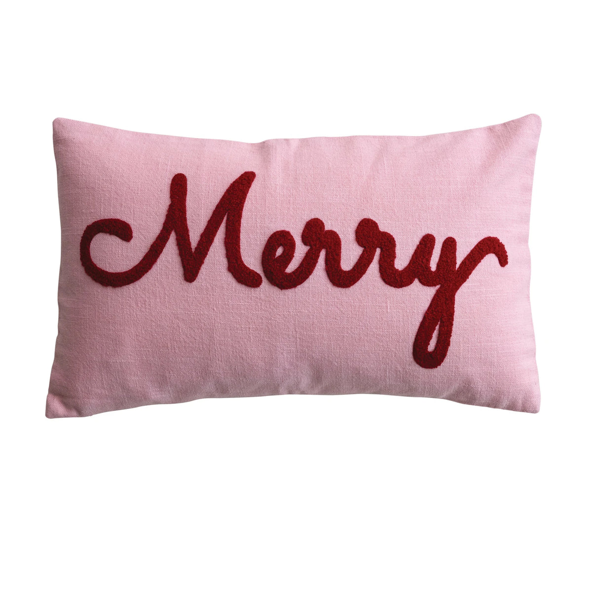 Pillow w/Embroidered Merry