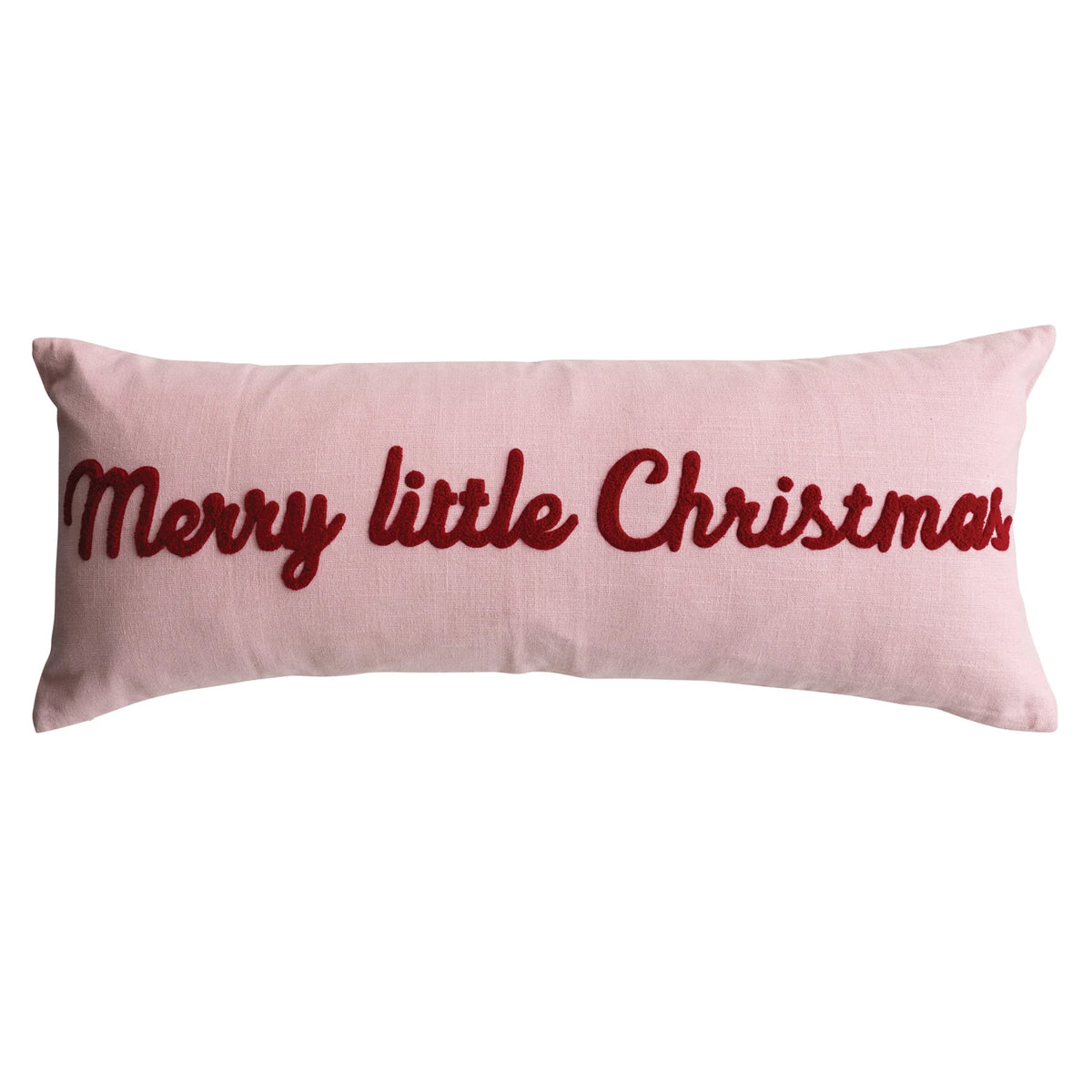 Merry Little Christmas Embroidered Pillow
