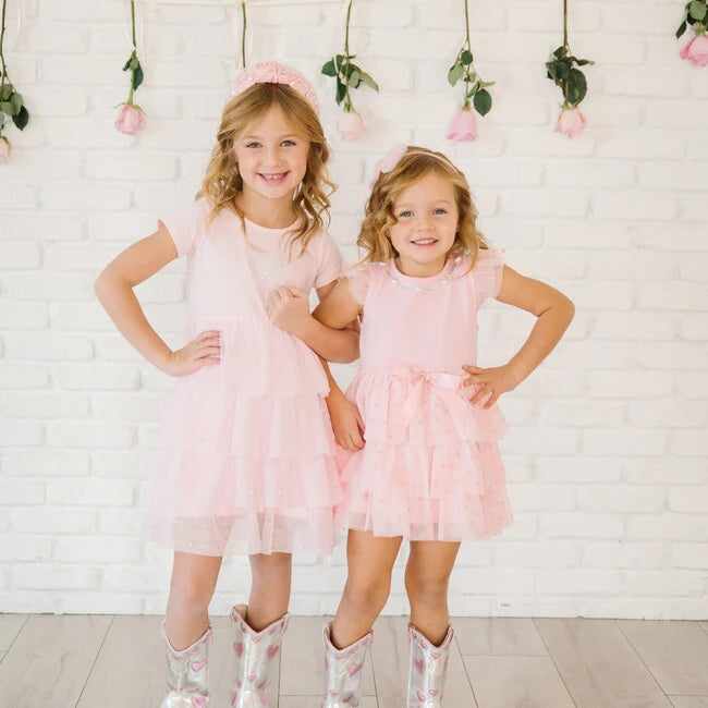 Pearl Heart Tiered SS Tutu Dress