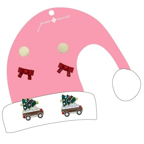 Children's Holiday Earrings Set of 3