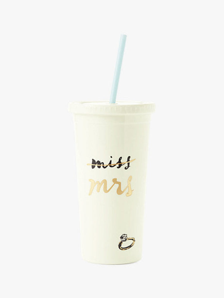 Kate Spade Miss to Mrs. Tumbler With Straw