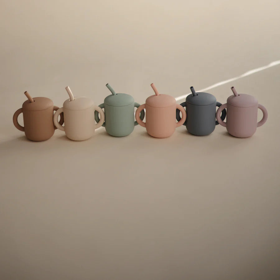 Mushie Silicone Training Cup w/Straw
