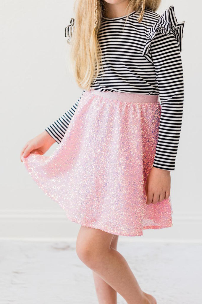 Bubblegum Sequin Skirt